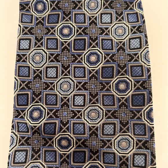 PRONTO UOMO BLUE SILK TIE - Picture 7 of 8